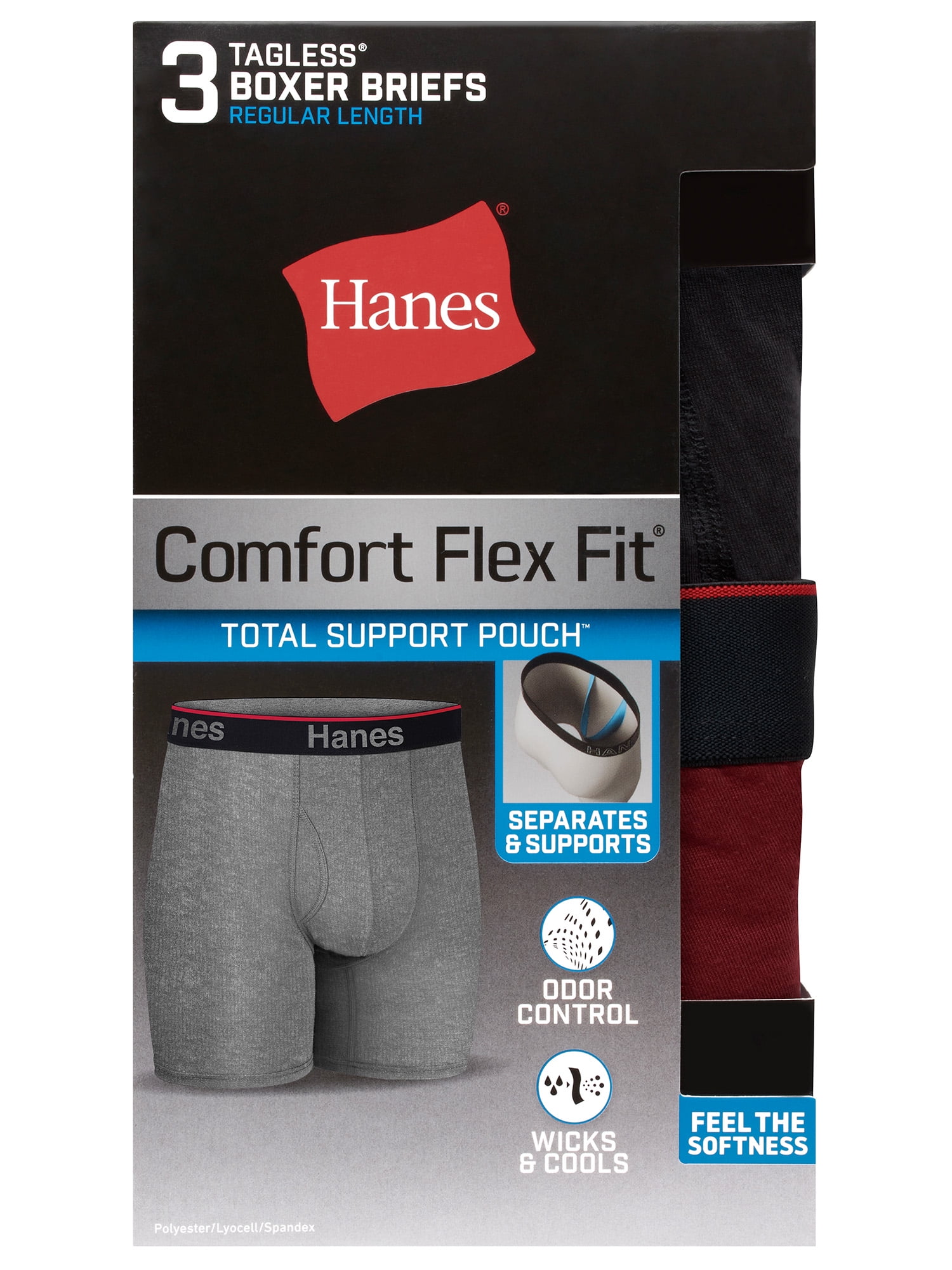 Hanes Total Support Pouch Mens Boxer Brief Underwear