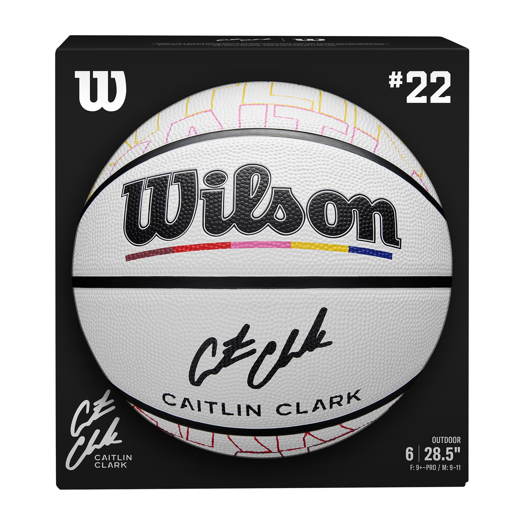 Wilson Caitlin Clark Journey Series Basketball - White/Multicolor, Size 6 - 28.5"