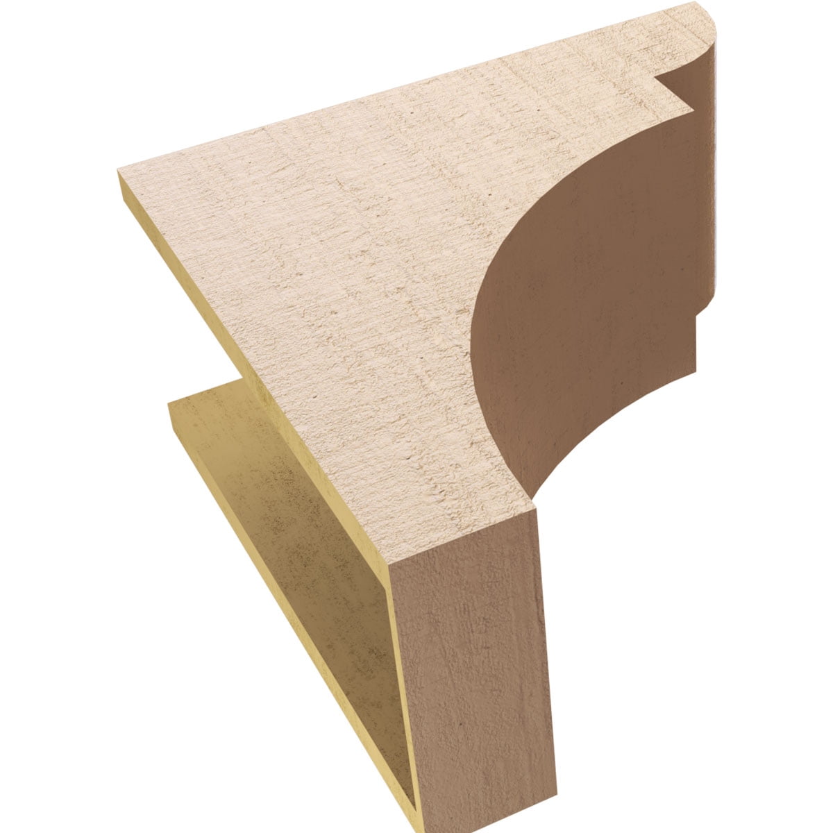 9"W x 18"D x 18"H Classic Yorktown Rough Cedar Woodgrain TimberThane Corbel, Primed Tan