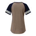 thumbnail image 4 of Vente Chaude! T-Shirts Basiques pour Femmes Uooqdmx, Chemise Rayée pour Femmes, Hauts à Blocs de Couleur pour Femmes, T-Shirt à Col Rond Ample et Décontracté, Chemises à Manches Courtes pour Femmes, Kaki TG, 4 of 6