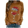 thumbnail image 6 of WMTBSRSW Womens Christmas Shirt Long Sleeve Graphic Tees Casual Sequins Red Wine Glass Graphics T-Shirts Xmas Holiday Tops, 6 of 8