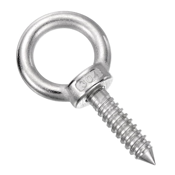 Uxcell 1Pcs M10x40mm Eye Hooks 3.3x1.6x1.6" 304 Stainless Steel Eye Bolts