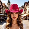 thumbnail image 2 of Premium Felt Cowboy Hat with Cattleman Crease Wide Brim Shapeable Western Hat for Men Women Cowgirl Rodeo Daily Wear, 2 of 5