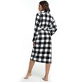 thumbnail image 3 of HEARTNICE Fleece Robes, Kimono Long Bathrobe for Womens Soft House Coat,(Buffalo Plaid-White 2XL-3XL), 3 of 6