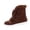 Coffee, variant on Women's Fleece Lined Ankle Boots Furry Trim Round Toe Shoes Lace Up Platform Warm Booties for Fall Winter