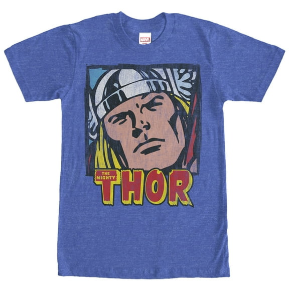 Men's Marvel Mighty Thor Classic Portrait  Graphic Tee Royal Blue Heather X Large