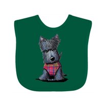Inktastic Scottie Dog in Plaid Boys or Girls Baby Bib
