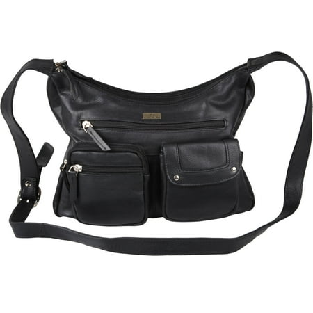 Brinley Co. Womens Leather Pocketed Satchel