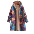 thumbnail image 1 of Ailaofu Women Long Casual Hooded Jacket Coat Print with Pockets, 1 of 3