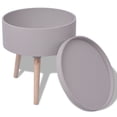 thumbnail image 4 of vidaXL Modern with Serving Tray and Accent Sofa Other Round End Table, White, 4 of 19