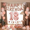 thumbnail image 4 of Rose Gold 18Th/81Th、21Th/12Th、30Th/3Rd、40Th/4Th Foil Mylar Balloons For Women Birthday Party Anniversary Decorations -Number 1+8;, 4 of 5