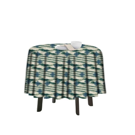 

eloria Flame Stitch Printed Round Table Cloth Resistant Washable Decorative Table Cover for Dining Table