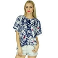 thumbnail image 1 of Bimba Women Kimon Sleeve Floral Printed custom Top Short Blouse Casual Boho Clothing, 1 of 1