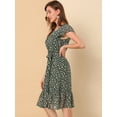 thumbnail image 4 of Vestido con Dobladillo y Volantes para Mujeres Allegra K Negro XL, 4 of 6