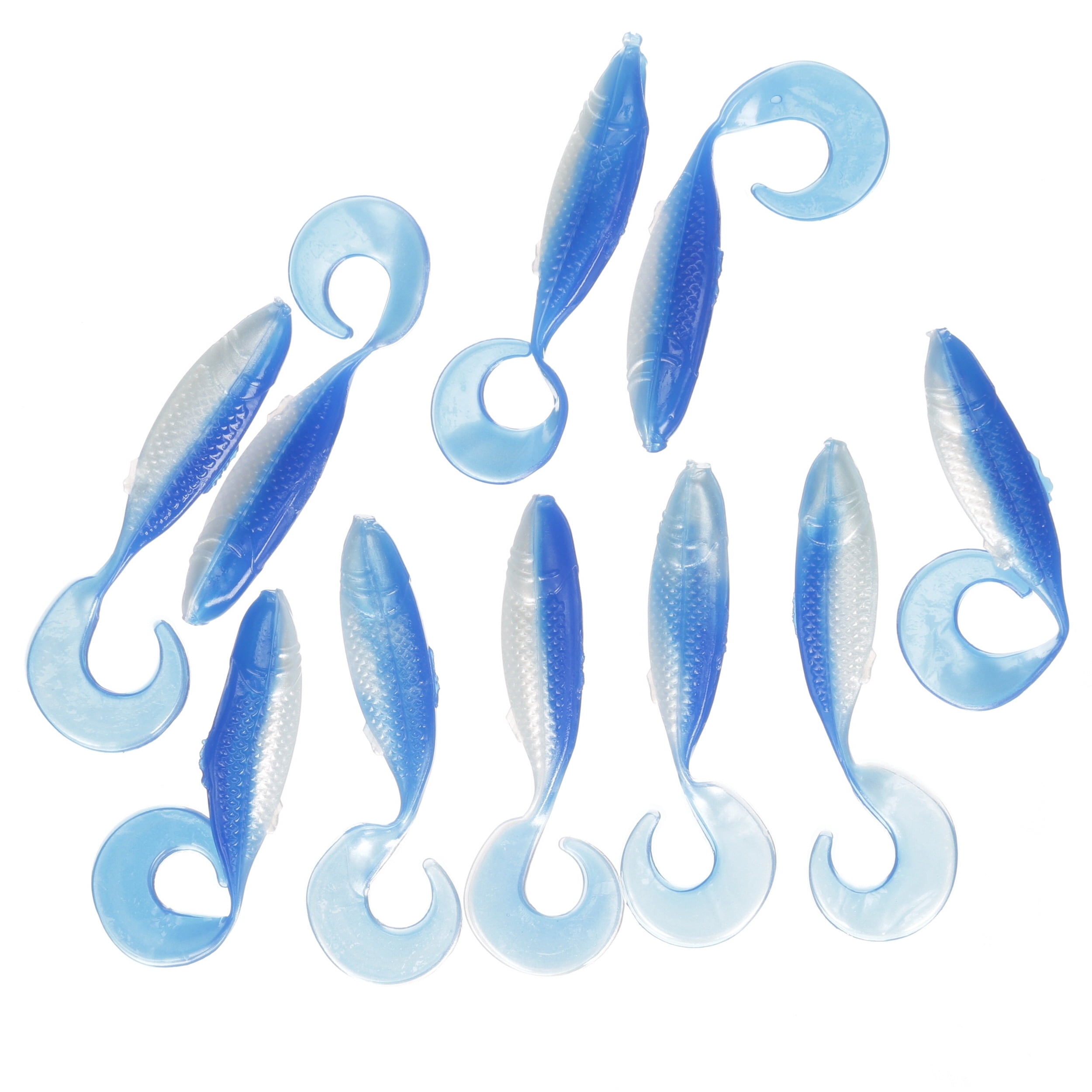 Arkie Lures Pro Model Soft Curl Tail Minnow, Color Blue Pearl, Size 2.5 inch