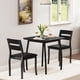 thumbnail image 4 of 2-piece dining mesa set: small kitchen mesa con 2 forrado sillas, metal frame, wood grain tabletop - ideal para para small space apartment kitchens o dining rooms (negra), 4 of 8