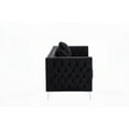 thumbnail image 3 of Lorreto 86" Black Velvet Sofa with Handmade Nailhead Trim & Button Tufting, 3 of 5
