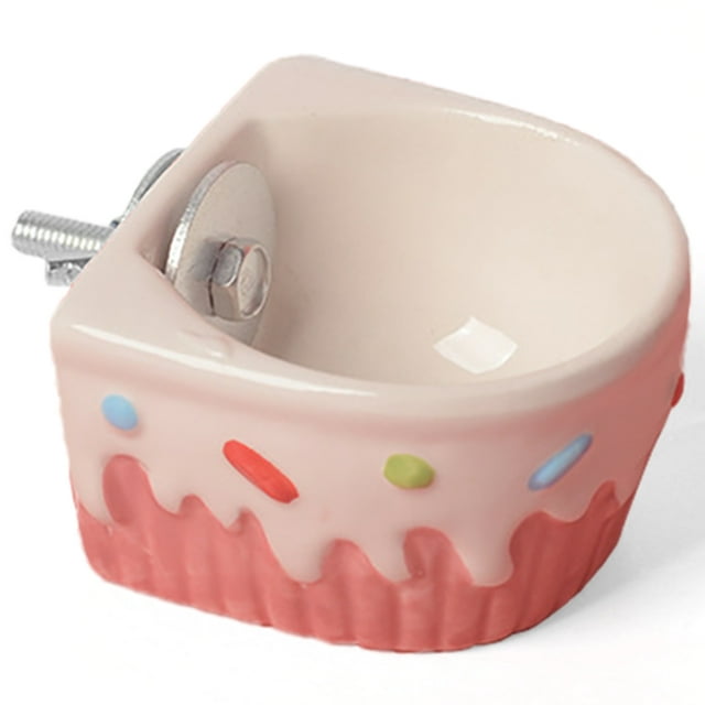 Hamster Cage Bowl Ceramic Detachable Rabbit Food Dish Small Animal Water Bowl