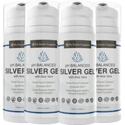 Colloidal Silver Gel with Aloe Vera -  30ppm Silver Gel 3.38 oz,  Cuts, Scrapes, Burns, Wound Care on Humans and Cats and Dogs - 4 Pack