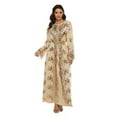 thumbnail image 4 of Womens Hollow Out Sequin Cardigan Loose Long Cardigan Abaya Arab Kaftan Cardigan, 4 of 9