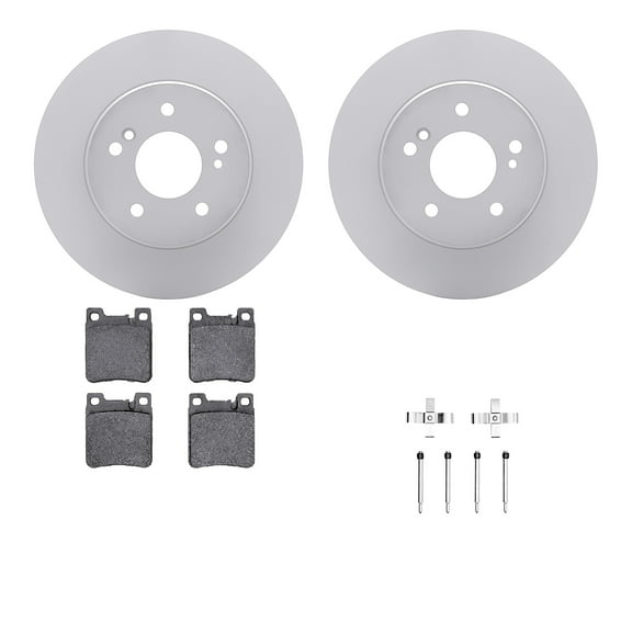 Dynamic Friction Company Rear Geospec Brake Rotors with 5000 Euro Ceramic Brake Pads includes Hardware 4612-63022