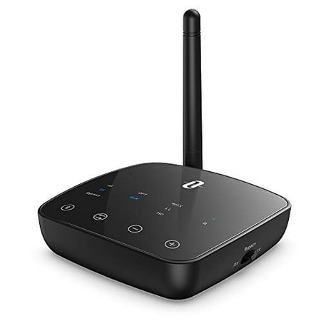 TaoTronics Long Range Bluetooth 5.0 Transmitter Receiver for TV, Wireless Audio Adapter for Home Stereos, aptX Low Latency,