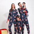 thumbnail image 2 of 2023 Christmas Family Matching Outfits Elk Allover Print Mom Dad Kids Baby Zipper Hooded Jumpsuit Cute Sleepwear Romper Pajamas, 2 of 4