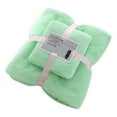 thumbnail image 2 of Towel Two In One Soft And High Density Set Coral Absorben Fleece And Towel Bath Home Textiles Polyester Bath Towel,Green,Coral Fleece, 2 of 8