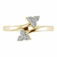 thumbnail image 3 of 0.12 Ct Round White Diamond Bypass Women's Toe Ring 10k Yellow Gold Over silver, 3 of 4