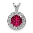 thumbnail image 5 of 925 Sterling Silver Rhodium Plated Diamond and Created Ruby Pendant, 5 of 7