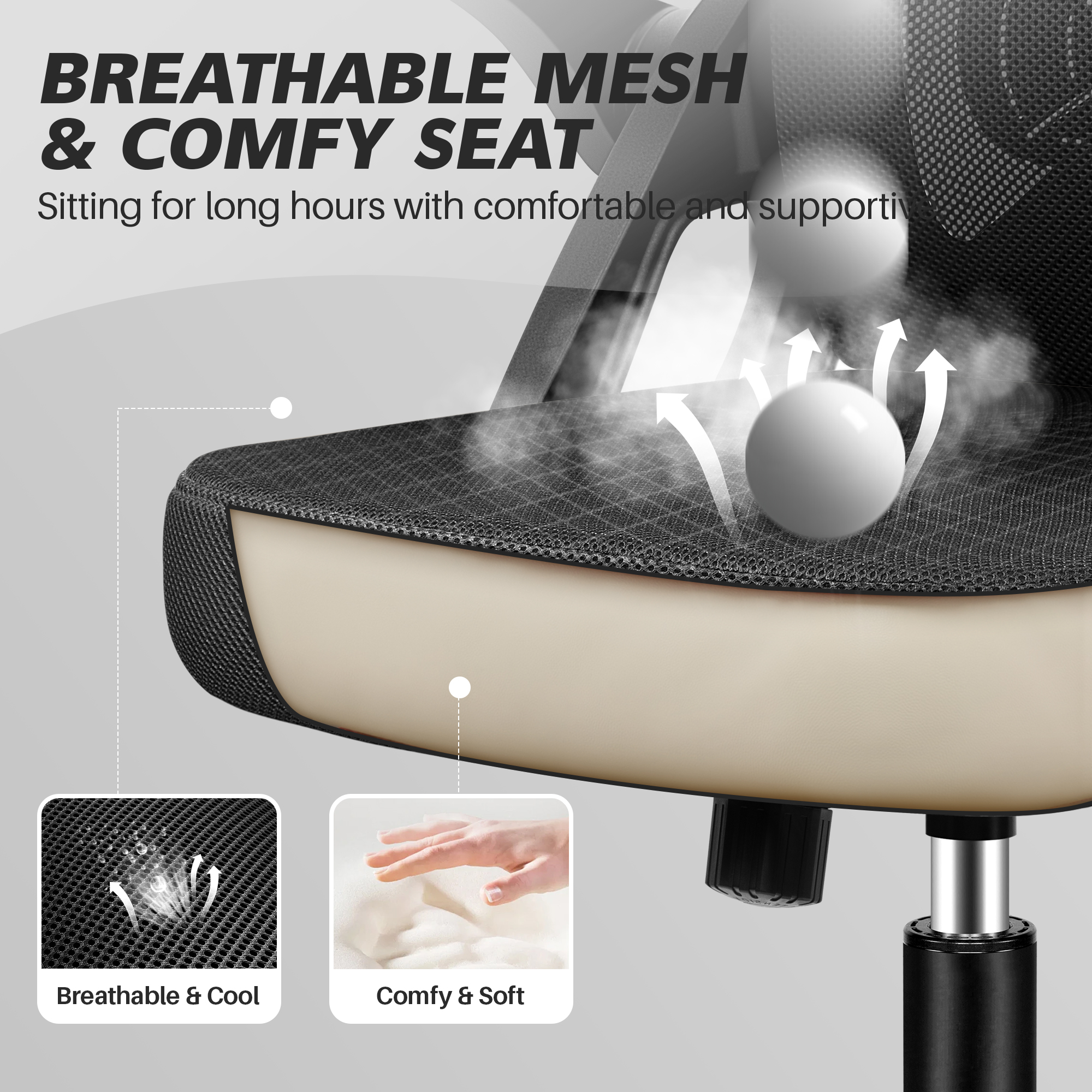 Coolhut Ergonomic Mesh Office Chair with Lumbar Support photo 6