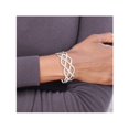 thumbnail image 4 of Sterling Silver Polished Woven Design Cuff Bangle Bracelet, 4 of 4