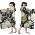 thumbnail image 4 of Pioneer Flower Floral Print Pattern Hooded Bath Towel，60"x35" for Ages 3 To 12 Kids, Quick Dry Lightweight Soft Microfiber Hood Beach Towel Cover Up for Kids, 4 of 7