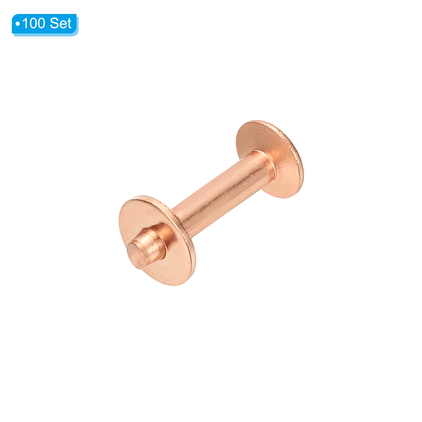 8x3.3x17mm Studs for Clothing, 100 Sets Spikes for Clothes Studs and Spikes Leather Rivets Burrs Copper Fastener Metal Screw Posts for Leather Jacket Crafting Crafts Fabric