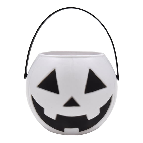 Mini Jack-o'-Lantern Trick-or-Treat Pail, White, 3.5", Halloween by Way To Celebrate