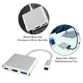 thumbnail image 4 of Vaupan Three-in-One Adapter, 3.1 USB Multiport Adapter Hub Cable for Type C Laptop Digital AV + Charging Splitter, Support USB Flash Drive, Keyboard, Convert HDMI Video, Suitable for Switch (Silver), 4 of 7