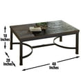 thumbnail image 2 of Ambrose Rustic Coffee Table: Charcoal Grey Solid Wood+MDF, Butcher Block Distressed Finish, 48" L x 28" W x 18" H, Durable Iron Legs, Living Room Cocktail Furniture, 2 of 5