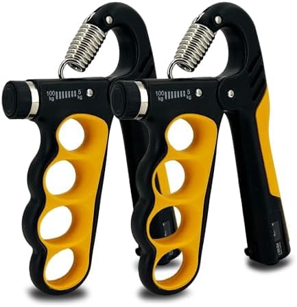 WLIKKS Grip Strength Trainer 2 Pack - Adjustable 11-220Lbs (5-100KG) with Auto Counter, Hand Grip Strengthener, Forearm Exerciser for Athletes, Musicians, Gym, Home, Injury Rehab