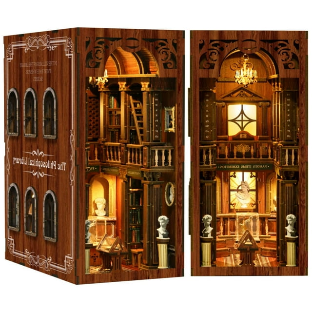 Kit de construcción de casas en miniatura con forma de cuaderno y rompecabezas 3D