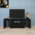 thumbnail image 6 of Black Tv Stand With Led Lights,Flat Screen Tv Cabinet, Gaming Consoles - In Lounge Room, Living Room And Bedroom(Black), 6 of 10