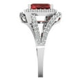 thumbnail image 3 of Clara Pucci 14K White Gold Solid Gold Garnet Halo Anniversary Ring for Women - 1.935 cttw Emerald Cut, 3 of 8