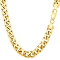 thumbnail image 1 of 14k Yellow Gold Miami Cuban Link Chain Necklace, Width 6.9mm, 30", 1 of 5