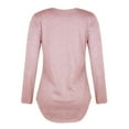 thumbnail image 6 of Lovebay Women's Long Sleeve V-Neck T-Shirt Tunic Tops Criss Cross Casual Blouse Shirts Pink S, 6 of 7