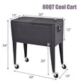 thumbnail image 2 of Costway Outdoor Rattan 80QT Party Portable Rolling Cooler Cart Ice Beer Beverage Chest, 2 of 10