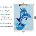 thumbnail image 2 of FMSHPON Dolphins Jumping Out of Water Clipboard Hardboard Wood Nursing Clip Board and Pull for Standard A4 Letter 13x9 inches, 2 of 5