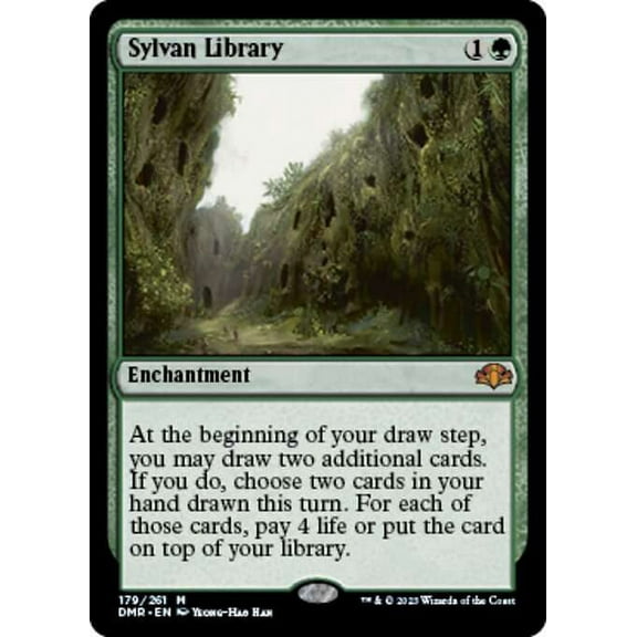 MtG Dominaria Remastered Mythic Rare Sylvan Library (FOIL) #179