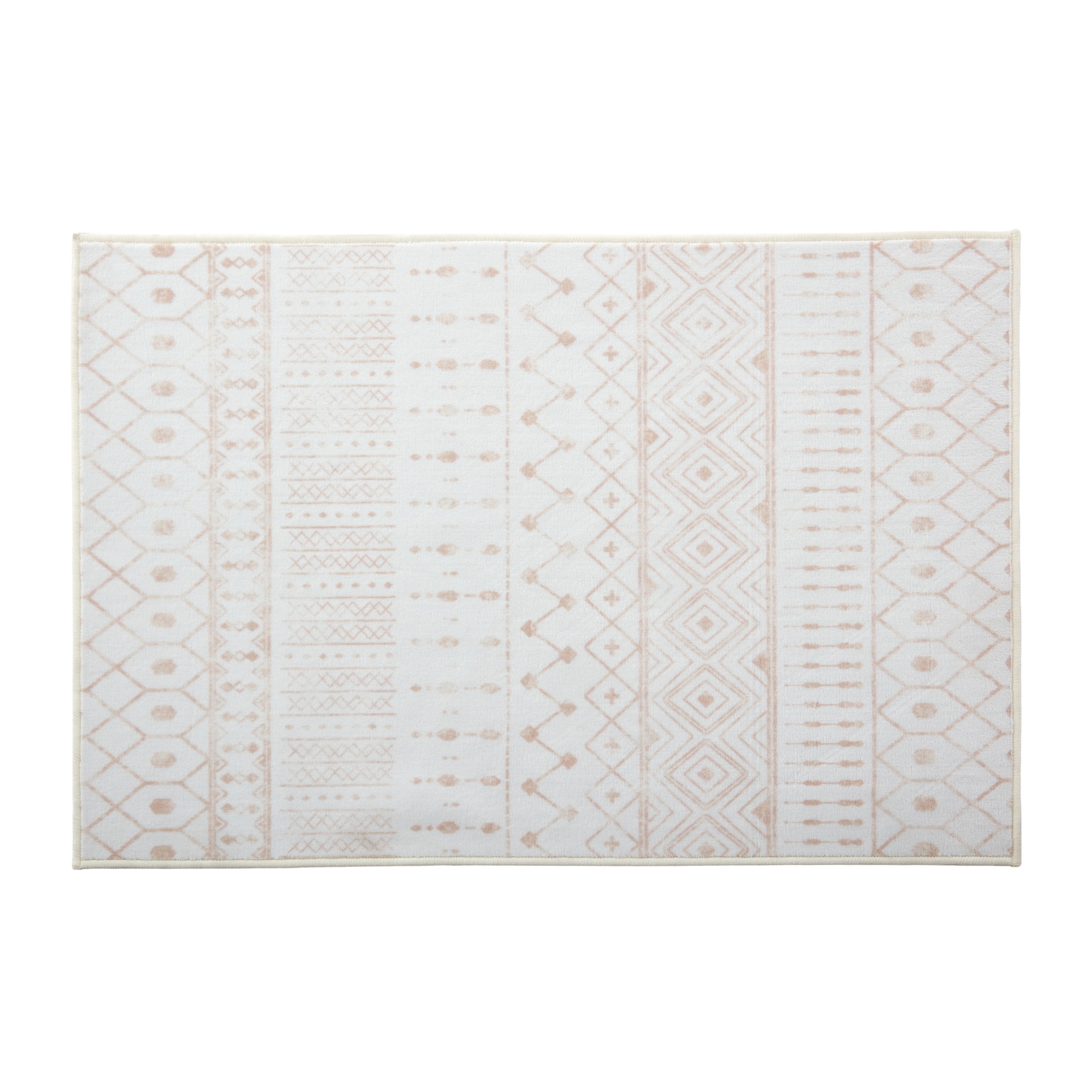 Sonive Beige Boho Area Rug 6ft x 9ft, Low Pile Non Slip, Accent Rugs for Living Room Bedroom