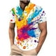 thumbnail image 2 of Blusa y camisa de manga corta con cuello vuelto para hombre, blusa de manga larga con solapa y botones estampados, blusa de poliéster para hombre, 2 of 5