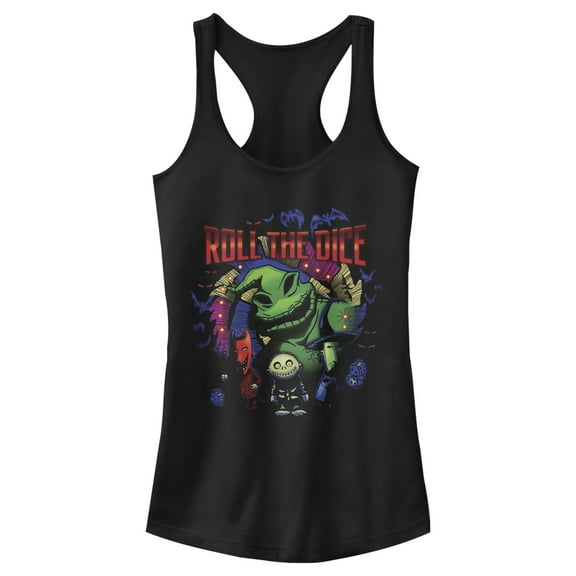 Junior's The Nightmare Before Christmas Halloween Oogie Roll The Dice  Racerback Tank Top Black X Small