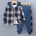 thumbnail image 2 of HCNTES Baby Boy Winter Clothes Boys Clothes 3T 4T 5T 6T 7T 2 Piece Baby Boys Outfits Plaid Hooded Toddler Boys Top Pants Set Baby's Clothing Set, 2 of 9